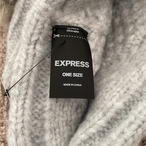 gray bin beanie from express one size nwt - Picture 3 of 4
